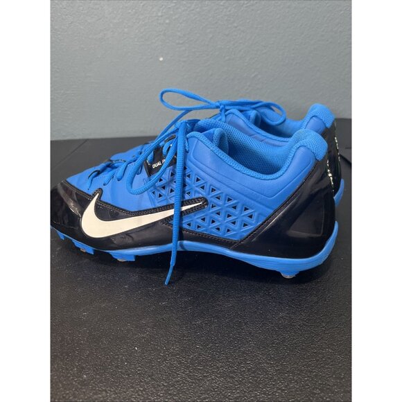 Nike Alpha Strike 3/4 TD Mens 14 Football Cleats 579370-014 Blue/Black Dual Pull - Picture 4 of 10